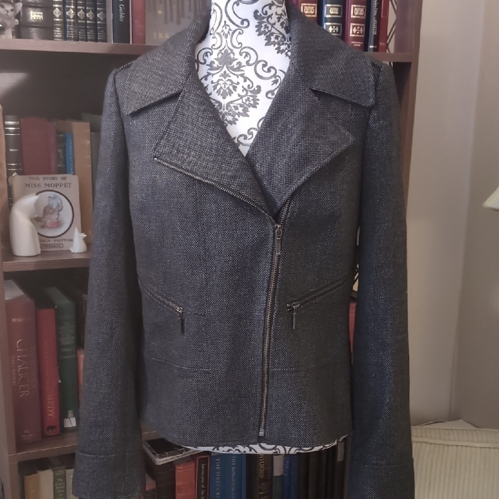 Halogen Wool Blend Jacket Like New Grey Medium